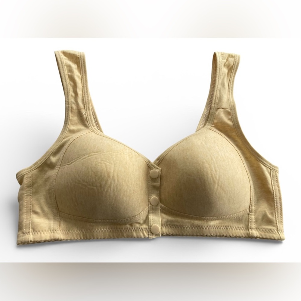 New Daisy Bra Yellow Front Snap Button Padded Bra Size 38/85 (runs small)